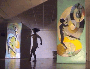 Banner Acrylic on Tyvec during the Danse event Volutes by Agnès Butet